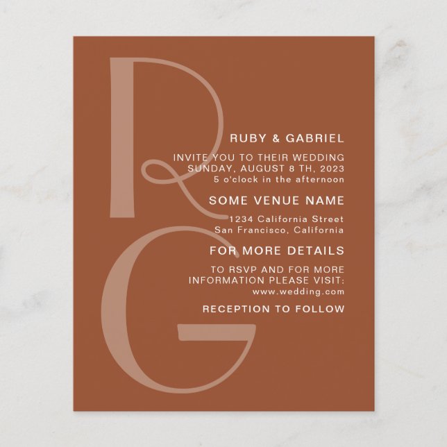 Minimalistische Terracotta Typografie  Flyer (Vorne)