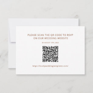 Minimalistische Terracotta Wedding RSVP QR Code Ca Mitteilungskarte