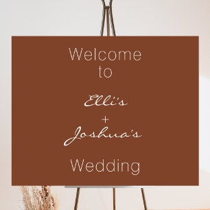 Minimalistische Terracotta Wedding Willkommenszeic Fotodruck