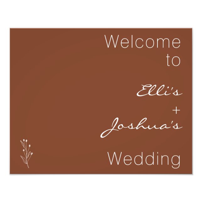 Minimalistische Terracotta Wedding Willkommenszeic Fotodruck (Vorne)