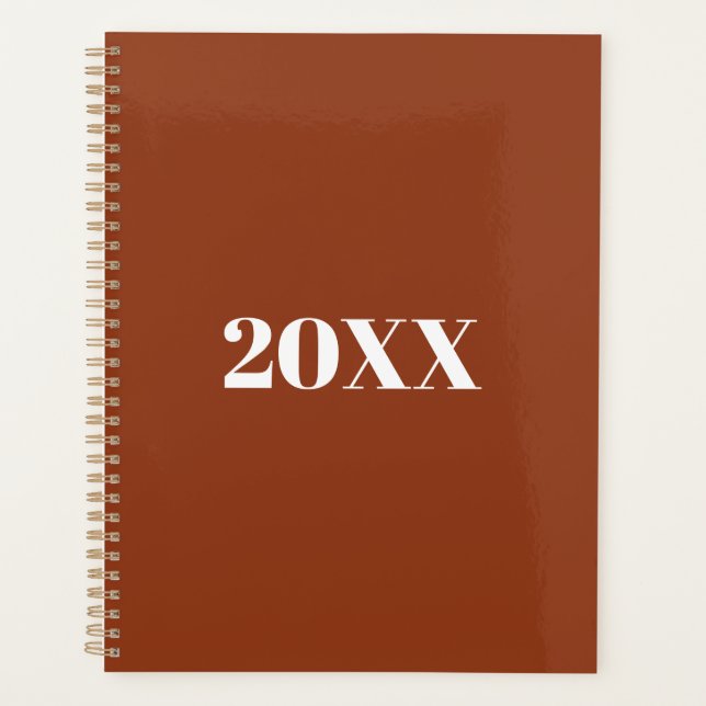 Minimalistische Terrakotta, moderne Typografie Planer (Vorderseite)