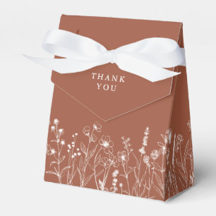 Minimalistische Terrakotta-Wildblumen-Brautparty   Geschenkschachtel