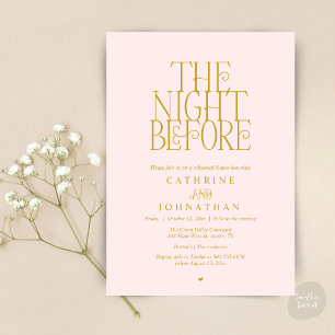 Minimalistische "The Night Before"-Probedinnerfeie Einladung