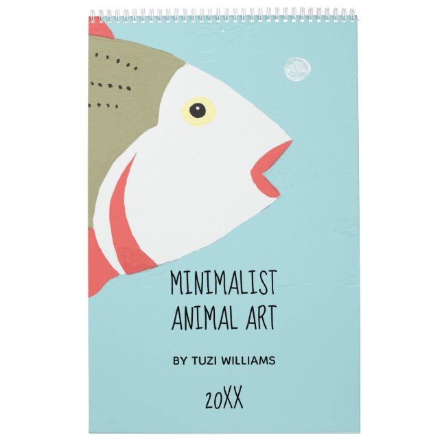 Minimalistische Tierart Pastel Bird Fox Kaninchend Kalender (Titelbild)