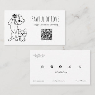 Minimalistische Tierdienstleistungen QR-Code und s Visitenkarte