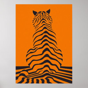 Minimalistische Tiger Streifen Poster