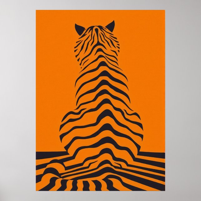 Minimalistische Tiger Streifen Poster (Vorne)