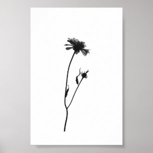 Minimalistische Tinte Blume Abstrakte Florenz Kuns Poster