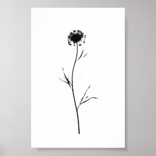 Minimalistische Tinte Blume Abstrakte Florenz Kuns Poster