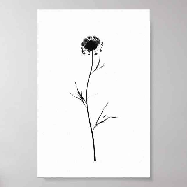 Minimalistische Tinte Blume Abstrakte Florenz Kuns Poster (Vorne)