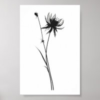 Minimalistische Tinte Blume Abstrakte Florenz Kuns
