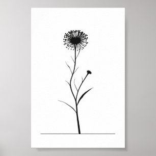 Minimalistische Tinte Blume Abstrakte Florenz Kuns Poster
