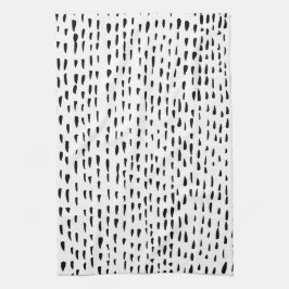 Minimalistische Tintenpatronen Schwarz-weiß Geschirrtuch