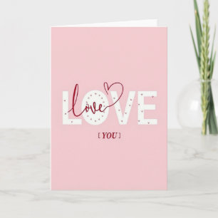 Minimalistische Tiny Hearts Love You Karte
