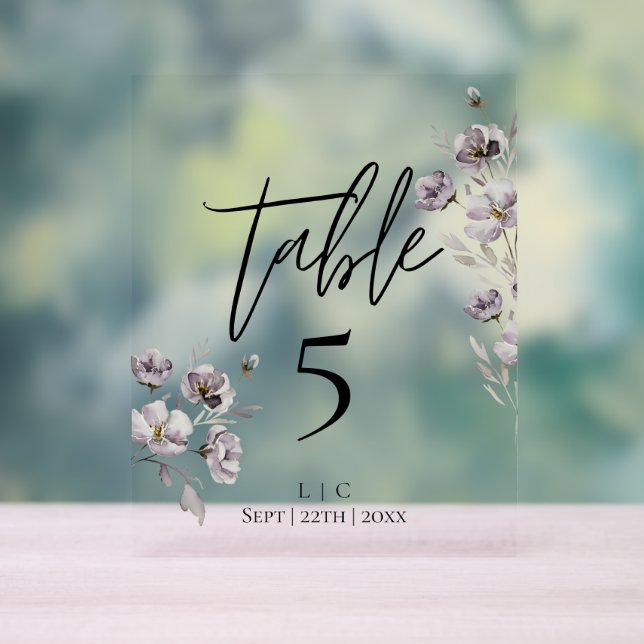 Minimalistische Tischnummer Acrylschild (Neutral)