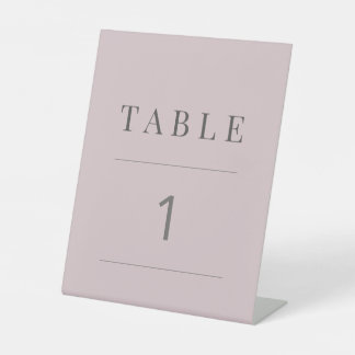 Minimalistische Tischnummer Dusky Rose Sockelschild