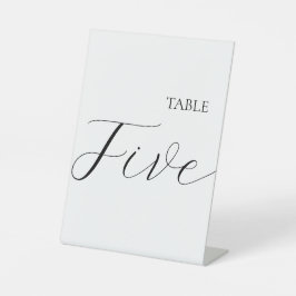 Minimalistische Tischnummer Fünf Sockelschild