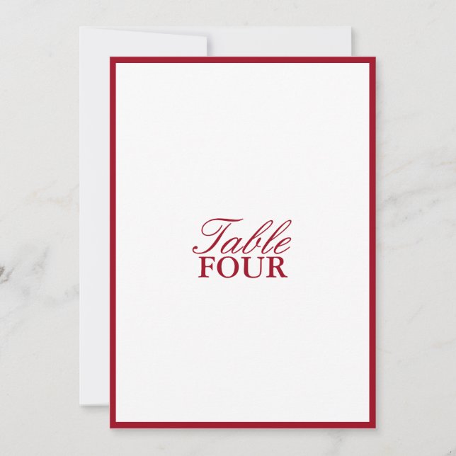 Minimalistische Tischnummer für moderne Script-Hoc (Vorderseite)