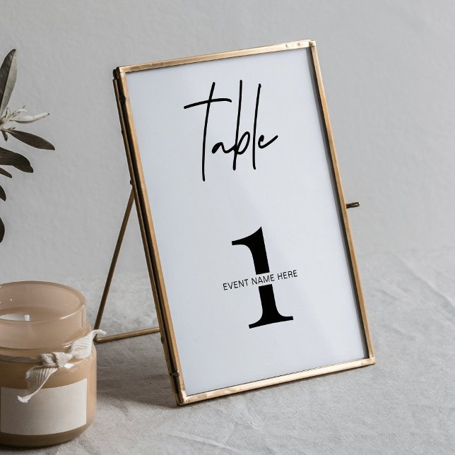 Minimalistische Tischnummer Gala Abendessen (Von Creator hochgeladen)