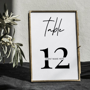 Minimalistische Tischnummer Gala Dinner Business E