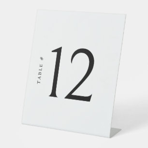 Minimalistische Tischnummer Hochzeitskarte Sockelschild