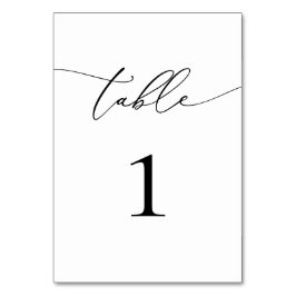 Minimalistische Tischnummer Schwarz/Weiß