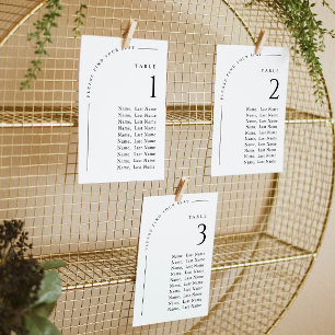 Minimalistische Tischnummer-Seekarten Einladung