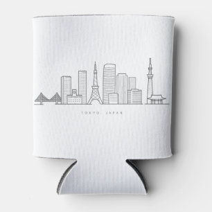Minimalistische Tokyo-Skyline-Illustration Dosenkühler