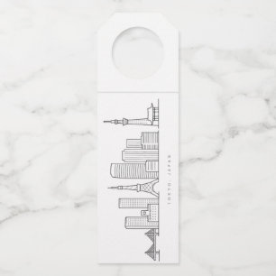 Minimalistische Tokyo-Skyline-Illustration Flaschenanhänger