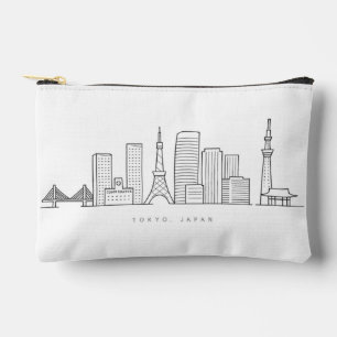 Minimalistische Tokyo-Skyline-Illustration Zubehörtasche