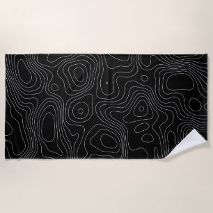 Minimalistische topografische Kontaktlinien Strandtuch