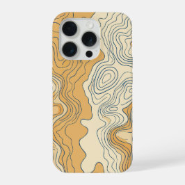 Minimalistische topografische Wellenkonturen Linie iPhone 15 Pro Hülle