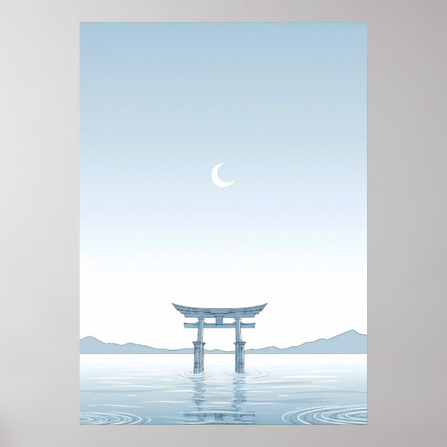 Minimalistische Torii-Tor-Wandkunst Poster (Vorne)