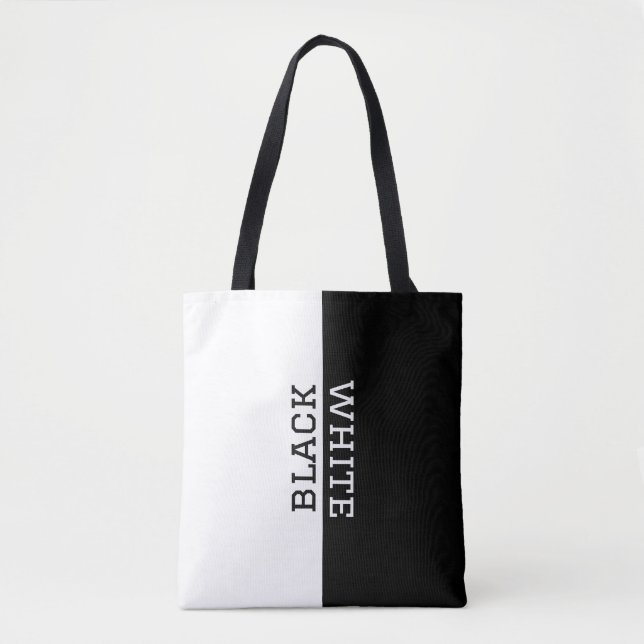 Minimalistische Tote Bag für Schwarz und Weiß (Vorderseite)