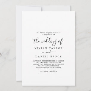 Minimalistische traditionelle Hochzeit eines Paare Einladung