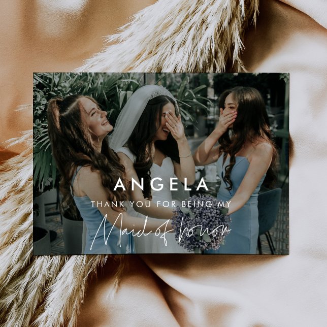 Minimalistische Trauzeugin danke Karte (Von Creator hochgeladen)