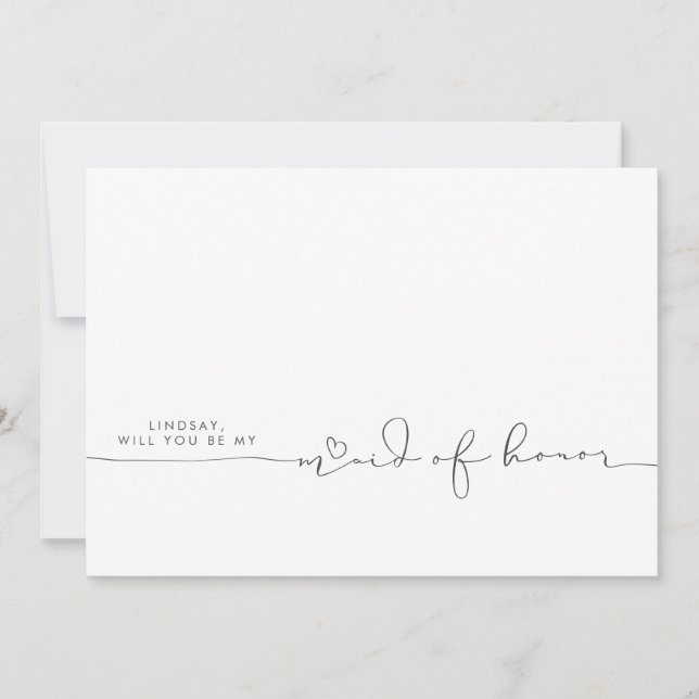 Minimalistische Trauzeugin moderner Farben (Vorderseite)