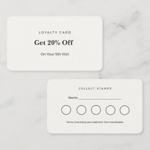 Minimalistische Treuekarte Esthetiker Punch Suite Visitenkarte
