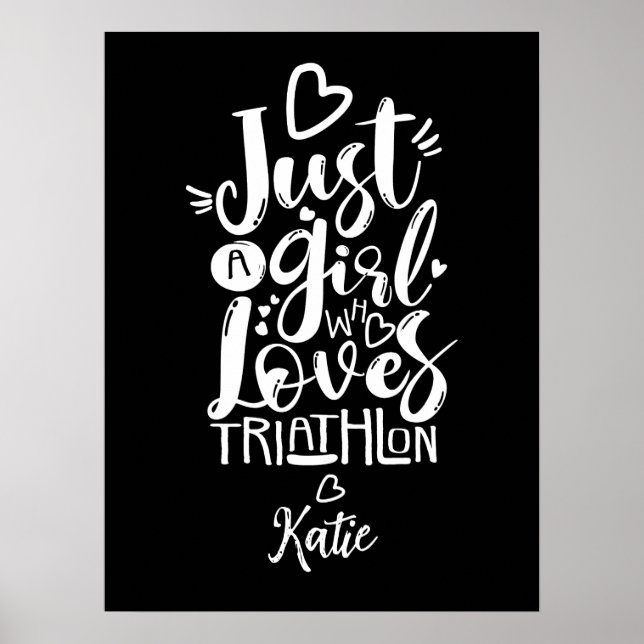 Minimalistische Triathlon-Motivation Typografie Poster (Vorne)