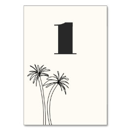 Minimalistische Tropenhochzeit Tischnummer