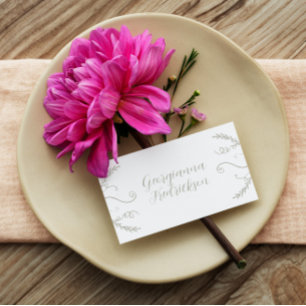 Minimalistische Tropische Herbstlaub Weinhochzeit Platzkarte