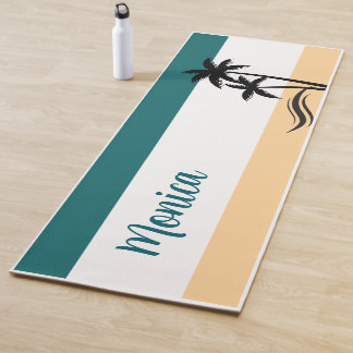 Minimalistische tropische Palmen Strand Yogamatte