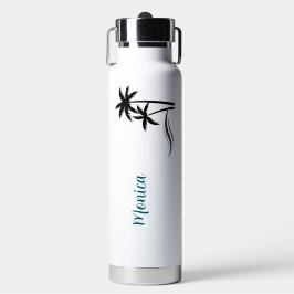 Minimalistische tropische Palmenstrand Trinkflasche