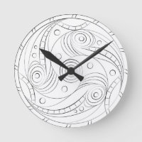 Minimalistische Trypillian-Spiralrosette rund