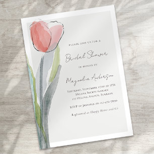 Minimalistische Tulip Bridal Dusche Einladung