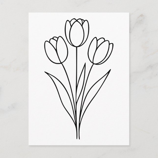 Minimalistische Tulip Spring Blume Kunst Postkarte (Vorderseite)
