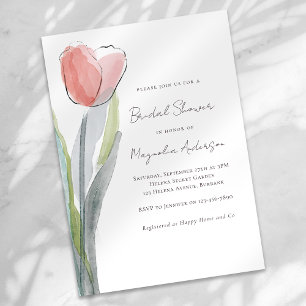 Minimalistische Tulpen-Brautparty-Einladung Einladung