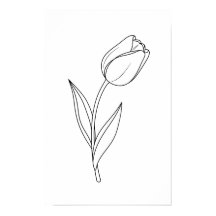 Minimalistische Tulpenliniendrawing
