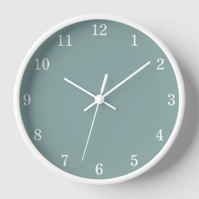 Minimalistische türkisfarbene Wall-Uhr Uhr (Vorderseite)