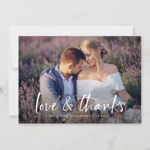 Minimalistische Typografie 2 Foto Hochzeit Dankeskarte
